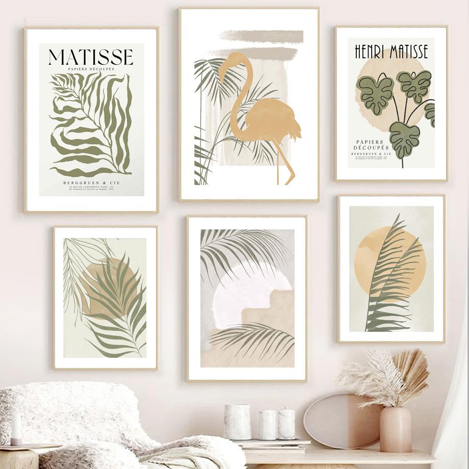 Nordic Leaves Art Poster Astratti Matisse Dipinti murali Immagini senza cornice per soggiorno Home Room Decor Stampe senza cornice