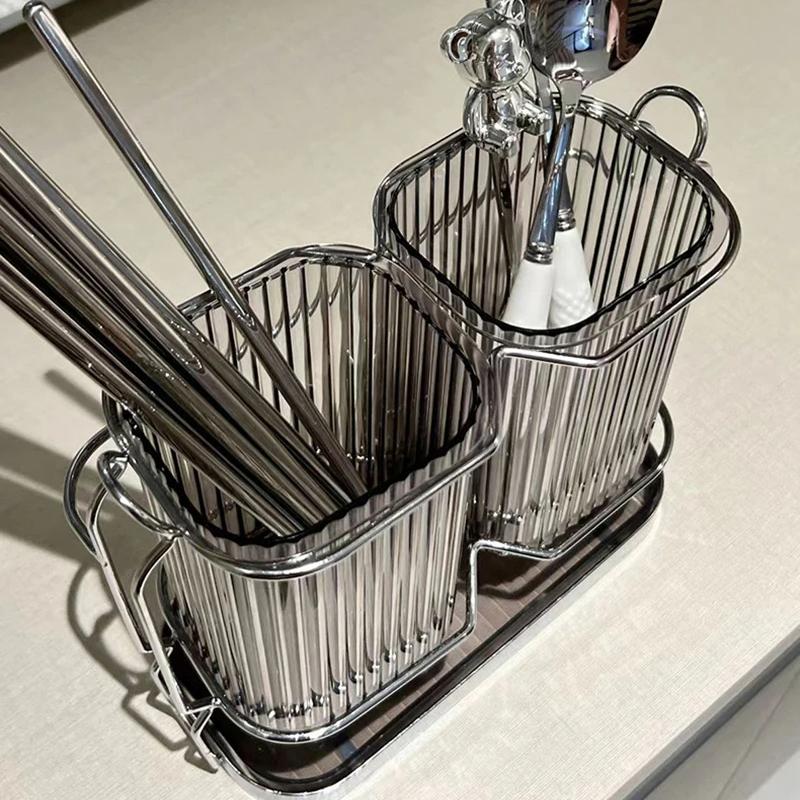 Θήκη για μαχαιροπίρουνα κουζίνας Επιτραπέζια σχάρα αποστράγγισης για μαχαιροπίρουνα Nordic Light Πολυτελή μαχαιροπίρουνα αποθήκευσης ράφι πιρούνι Θήκη για κουτάλια Οργάνωση επιτραπέζιων σκευών