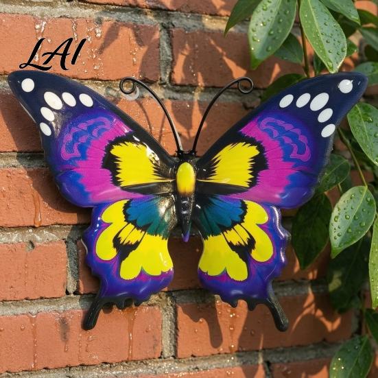 Metal Wall Hanging Art Butterfly Decor for Garden Yard Patio Large Iron Indoor Sculpture Outdoor Fence Farmhouse Decorations