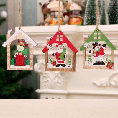 Christmas Decorations Wooden Craft Laser Hollowed-out Christmas Tree Pendant Wooden Wooden Pendant