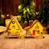 Christmas Village Houses Christmas Collectible Buildings with LED Light Christmas Decors Gingerbreads House Figurine