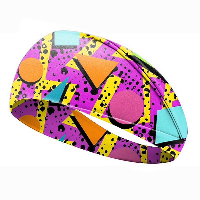 

Повязка на голову с винтажным принтом, спортивная повязка на голову, женская повязка на голову, впитывающая пот, антиперспирантная повязка, мужская эластичная повязка для йоги, аксессуары для волос розовый