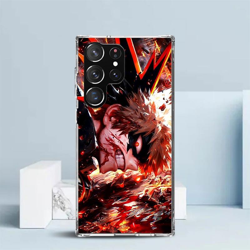 Bakugou Katsuki MHA My Hero Phone Case For Samsung Galaxy S24 S25 Edge S26 Ultra S22 S23 Plus S21 + S20 FE Soft TPU Back Cover G