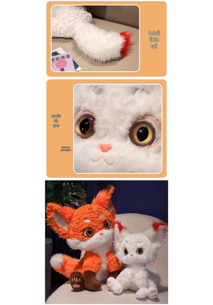 Cute Snow Fox Plush Toy - Adorable Hug Pillow & Birthday Gift for Kids
