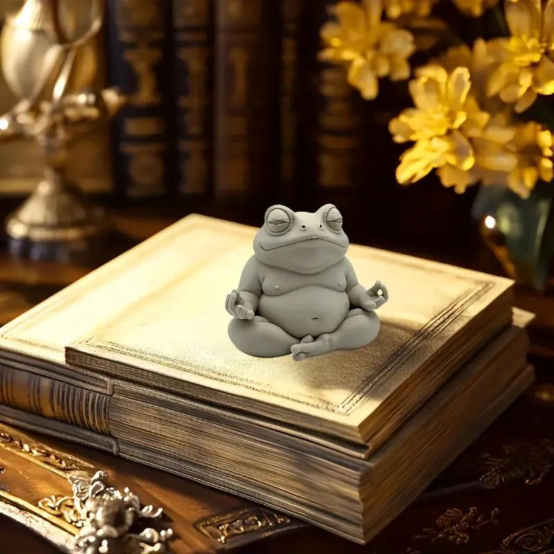 Een mollige Zen-kikker, een meditatiekikker, een 3D-geprint decoratief item, geschikt voor thuis en kantoor, een heel goed cadeau