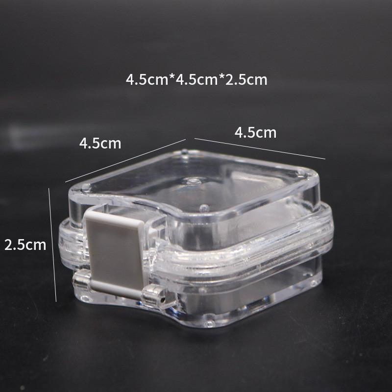 Plastic Transparent Dental Box Denture Storage Box With Film Membrane Colorful Hinge For Crown And Bridges