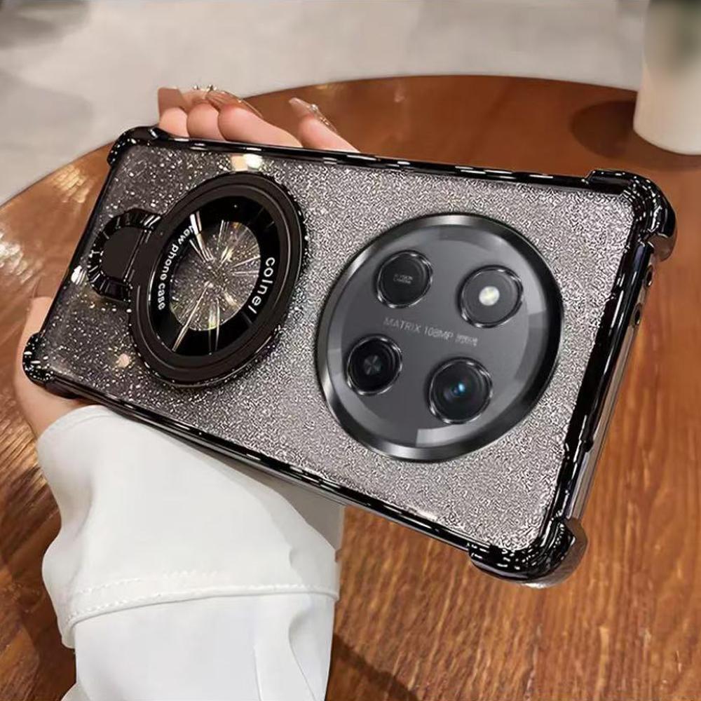 Glitter Shockproof Phone Case For Honor Magic 7 Lite X9C X9A X9B X6A X6B X8B X8C X7A Magnetic Bracket Holder Bumper Soft Cover