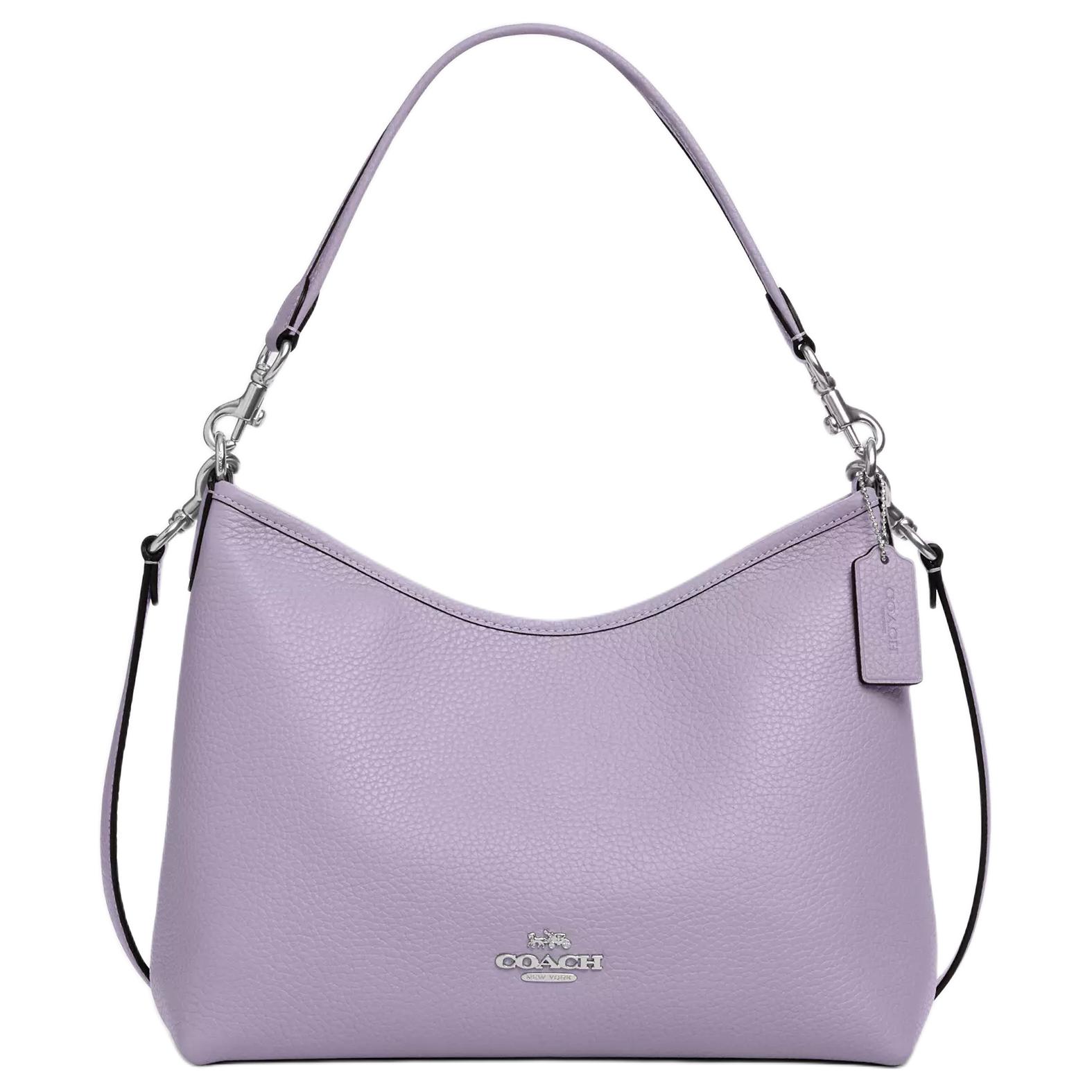 

Coach Laurel 31 Logo Leather Tote Crossbody Bag Large Women bags Silver Light-Purple CR148-SVLL Basic Set (Bag+Dust Bag)