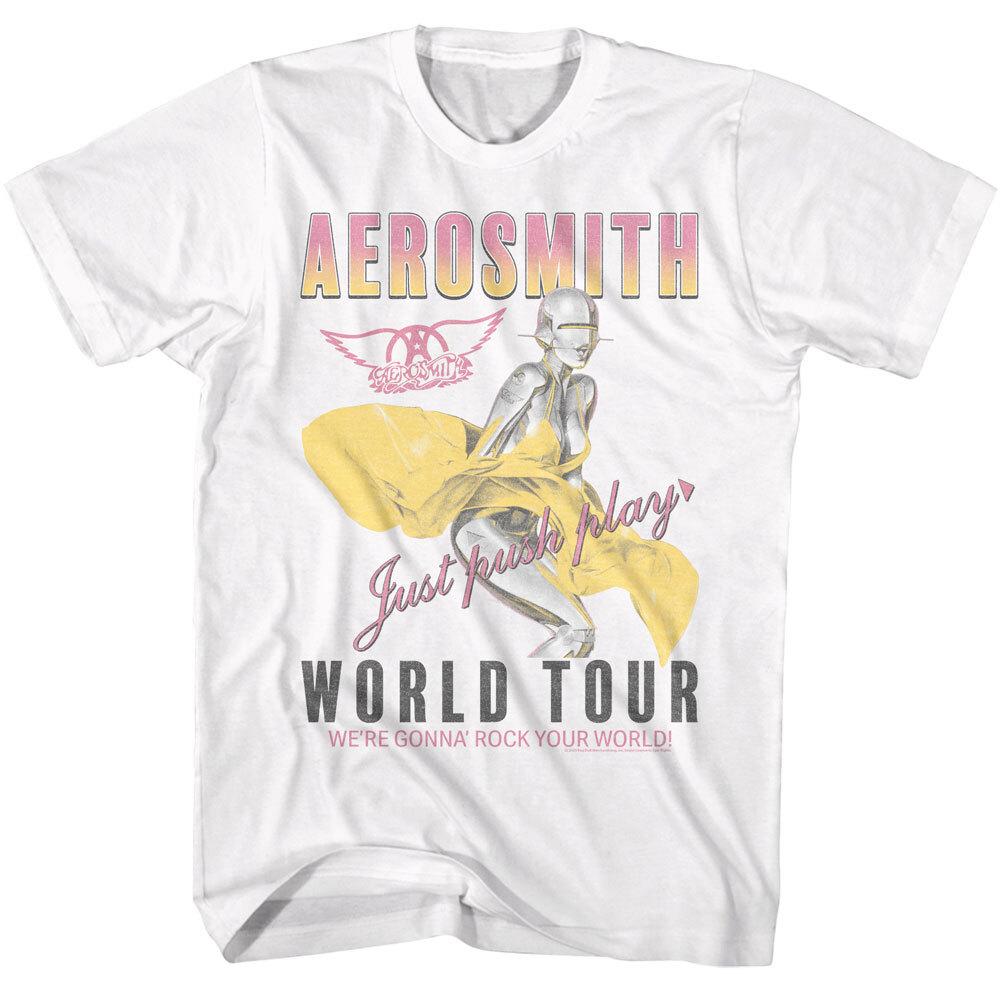 Aerosmith Just Push Play world Tour Men T Shirt Rock Band Music Merch XXXXL