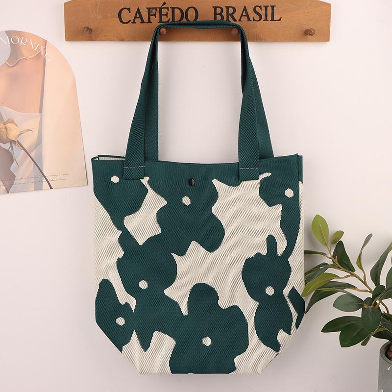 Korean Simple Knitted Shoulder Bag Chic Large Capacity Tote Bag Ladies Casual Handbag  Versatile Shoulder Bags