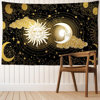 Psichedelico Sole e Luna Arazzo Appeso a Parete Sogno Misterioso Hippie Tapiz Kawaii Estetica Room Home Decor