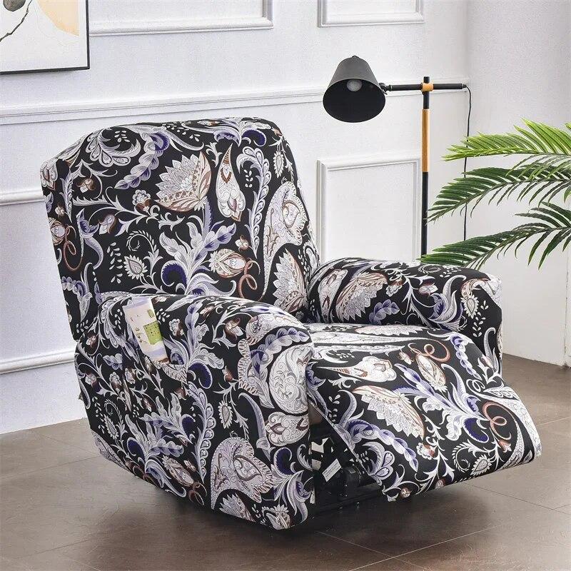 Nordic Flowers Recliner Sofa Covers Lazy Boy Elastic Sofa Protector Slipcover Relax Armchair Cover Lounge Home Pets Anti-Scratch