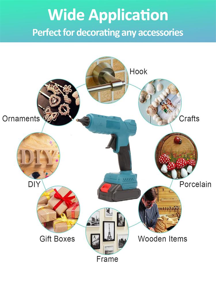 Electric Hot Melt Glue Gun Cordless Electric Glue Gun Glue Stick Hot Melt Welding Air Gun for 18V-21V Makita/Milwaukee/Dewalts