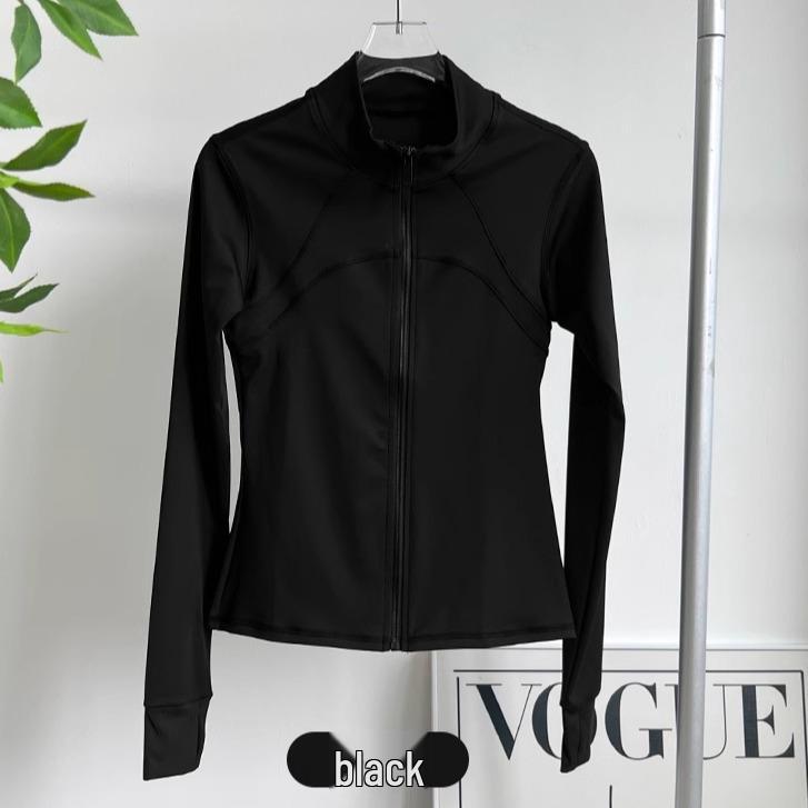 Women's Quick-Dry Yoga Jacket with Zipper, Sun Protection, and Stand Collar for Running and Gym.