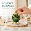 Zinc Alloy Material Egg Shaped Jewelry Box Inlaid Rhinestones Hinged Ring Holder  Gift Giving