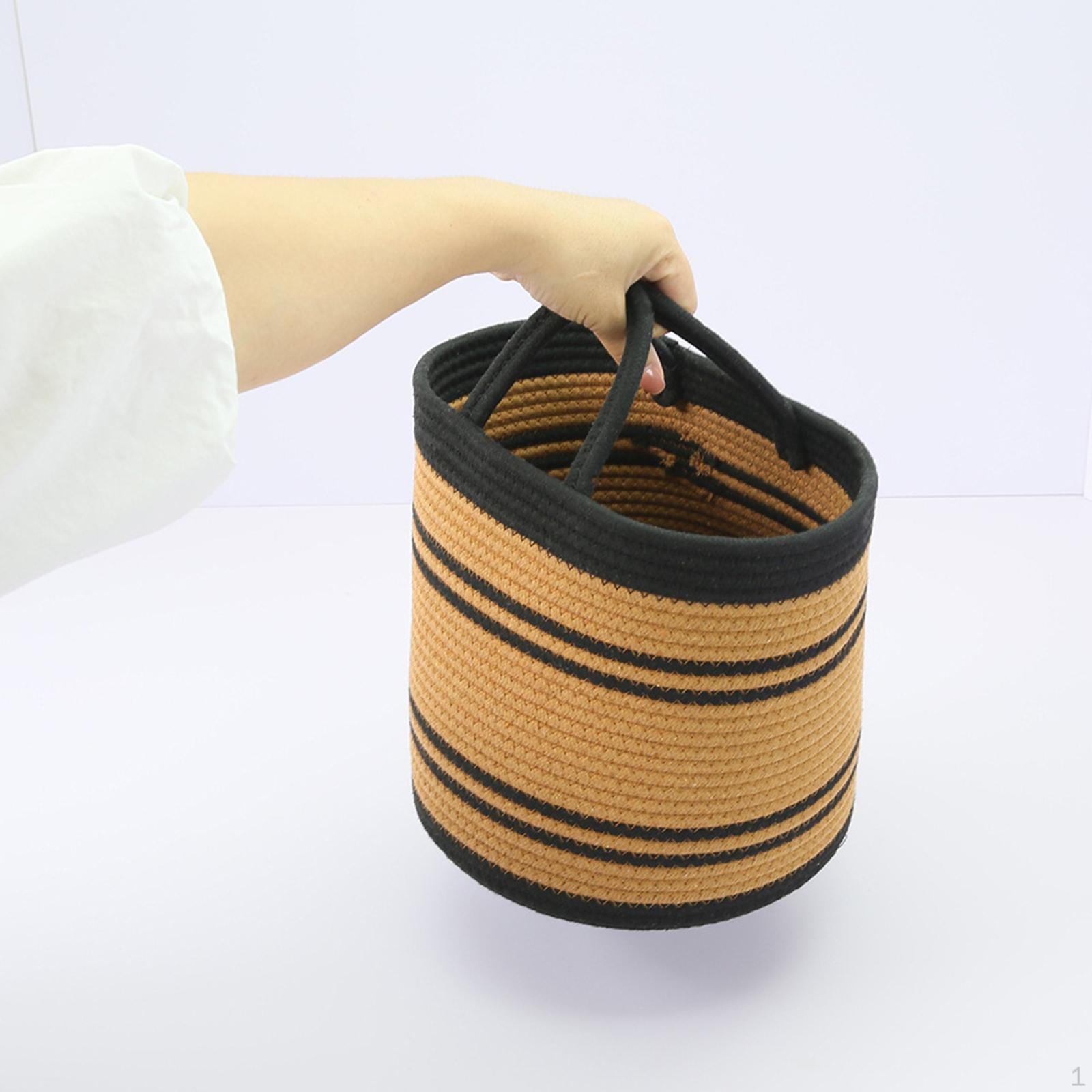 

Handwoven Laundry Basket Small Toy Organizer Bin Modern Portable Dirty Clothes for Dorm 25cmx25cmx25cm