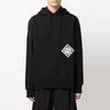 Y-3 FW21 Men's Logo Print Drawstring Pullover Hoodie Black HF7067