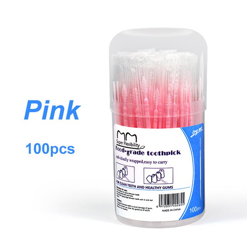 Doppelendiges zahnförmiges Zahnseide Einweg-Kunststoff-Zahnstocher Zahnseide Interdentalbürste Mundreinigung Pflegeinstrument