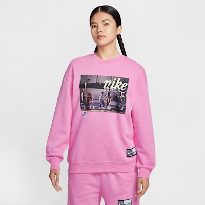 Nike Sweatshirts Women s Naughty Pink Crew Neck Moderate Regular L