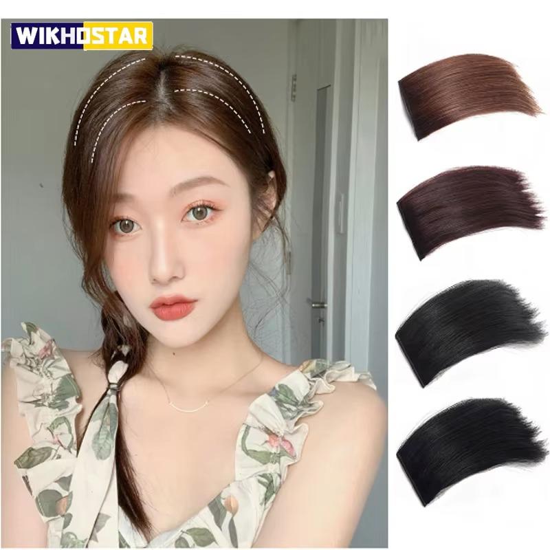 Synthetic Short Straight Pad Invisible Hair Extension Lining of Hair Top Side Cover Hairpiece for Women