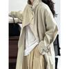 Johnature Herbst Britischer Minimalistischer Trenchcoat Damen Modisch Lässig Lang Vielseitiger Trench