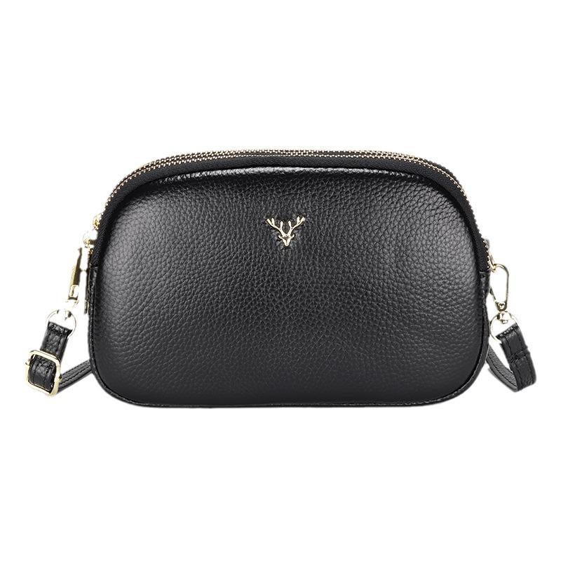 2025 Women's Soft Leather Three-Layer Shoulder Crossbody Bag - New Fashion Style for Mothers