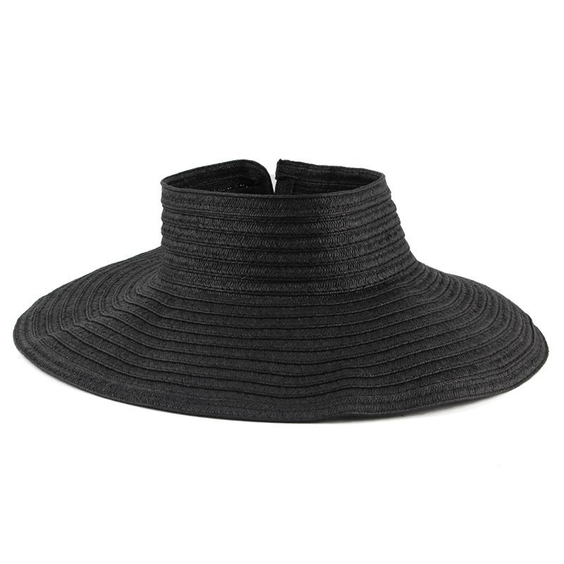 Ladies summer sunscreen hat big brim sunshade empty top hat foldable sun hat outdoor travel beach straw hat
