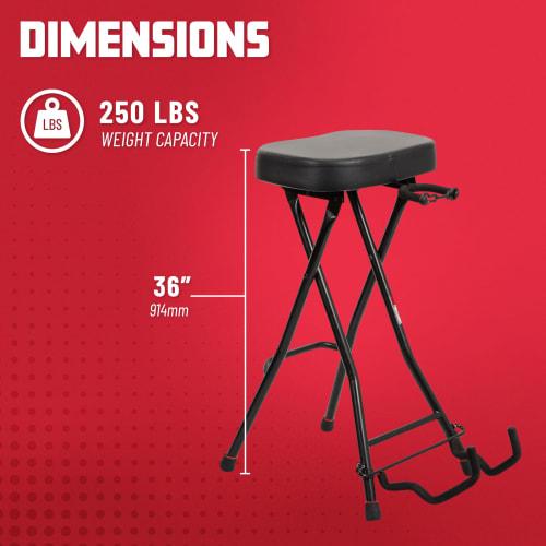 GATOR Frameworks Foldable Guitar Stand Chair (GFW-GTRSTOOL) (Weight Capacity: 113.3kg)