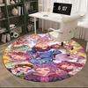 1pc Anime Cartoon Design Round Carpet - Office Chair Mat, Non-Slip Rug for Home Decor, Living Room, Bedroom, Game Room & Dormitory Decoration.W027
