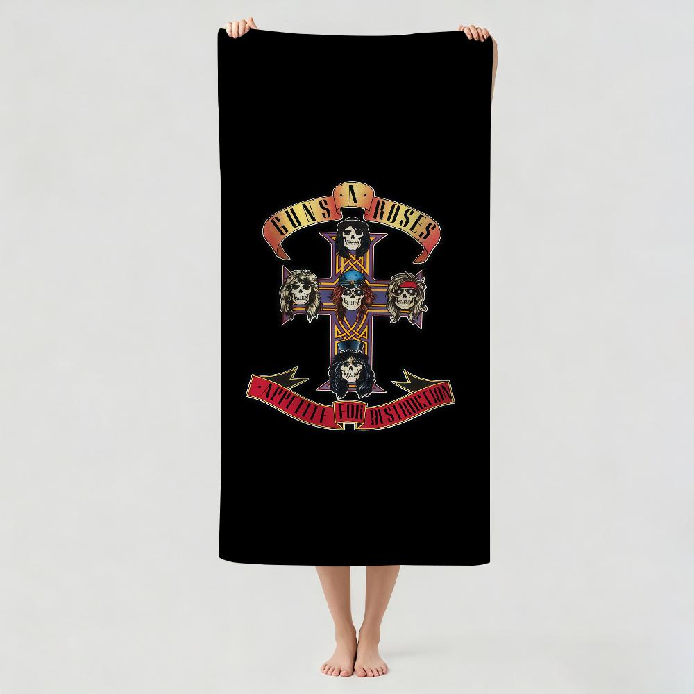 Rock band G-Guns N R-Roses Towel Drying Bath Towel Applicable To Light Swimming Camping Yoga Beach Out