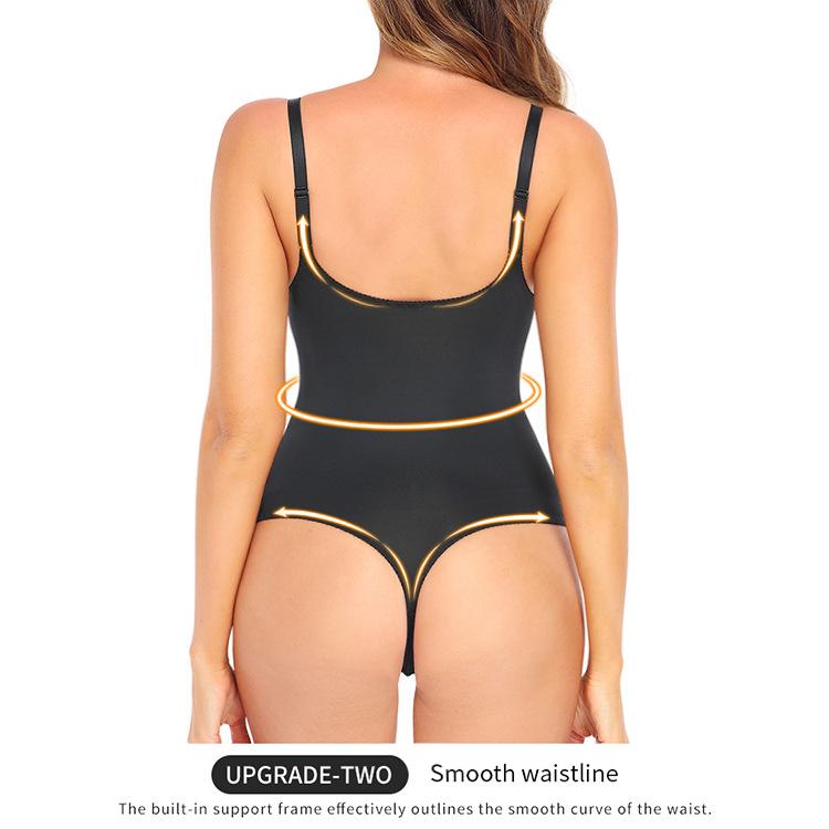 Lace Thong Bodysuit Shapewear, One Piece Spaghetti Strap Tummy Control Slimming Body Shaper
