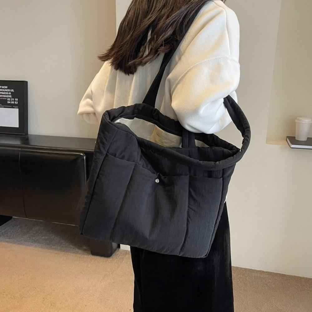 Fashion Lady Laptop Handbags Large Capacity Women Cloud Tote Bag Casual Puffer Shoulder Bag  Travel