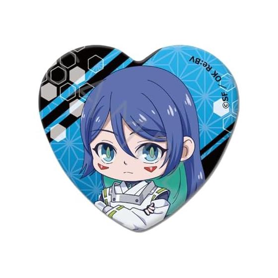 TV Anime  Onmyo Kaiten Re: Birth  F [Katsura] Heart-Shaped Can Badge (Note. 52mm x 57mm) Tin