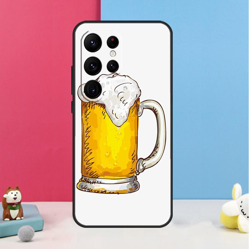 Beer Cup Case For Samsung Galaxy S26 S25 Ultra S20 S21 S22 S23 S24 Plus S10 S25 FE Back Cover Shell