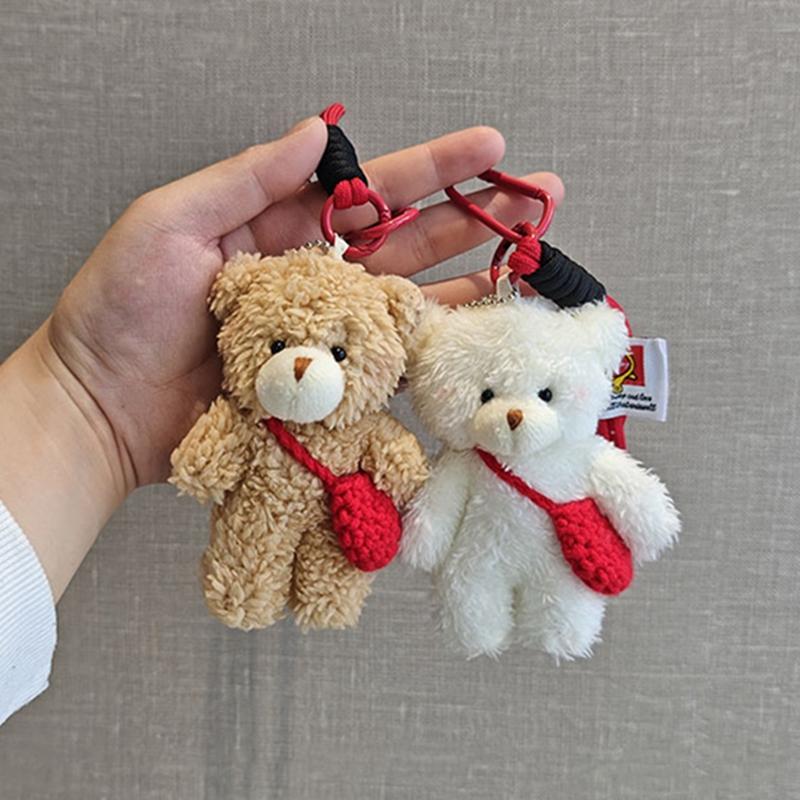 Cute Cartoon Bear Dress Little Bears Car Backpack Hanging Christmas Scarf Bear Bag Charm