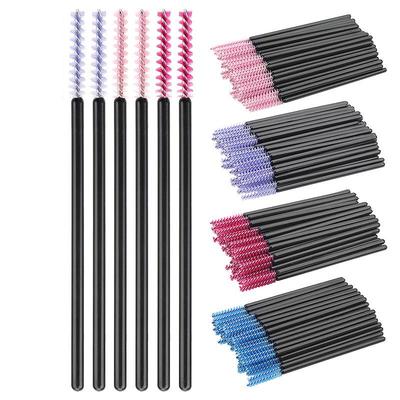 Zestaw 50 Mini Jednorazowych Spiralnych Szczoteczek do Rzęs - Cienka Główka i Prosta Główka Grzebyczka