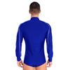 Mens Latin Dance Shirt Raglan Sleeve Stand Collar Button Front Sparkly Rhinestone Leotard Competition Costume