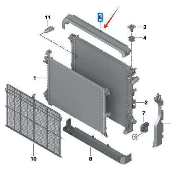 BMW X5 G05 Upper Radiator Support - 17118655770