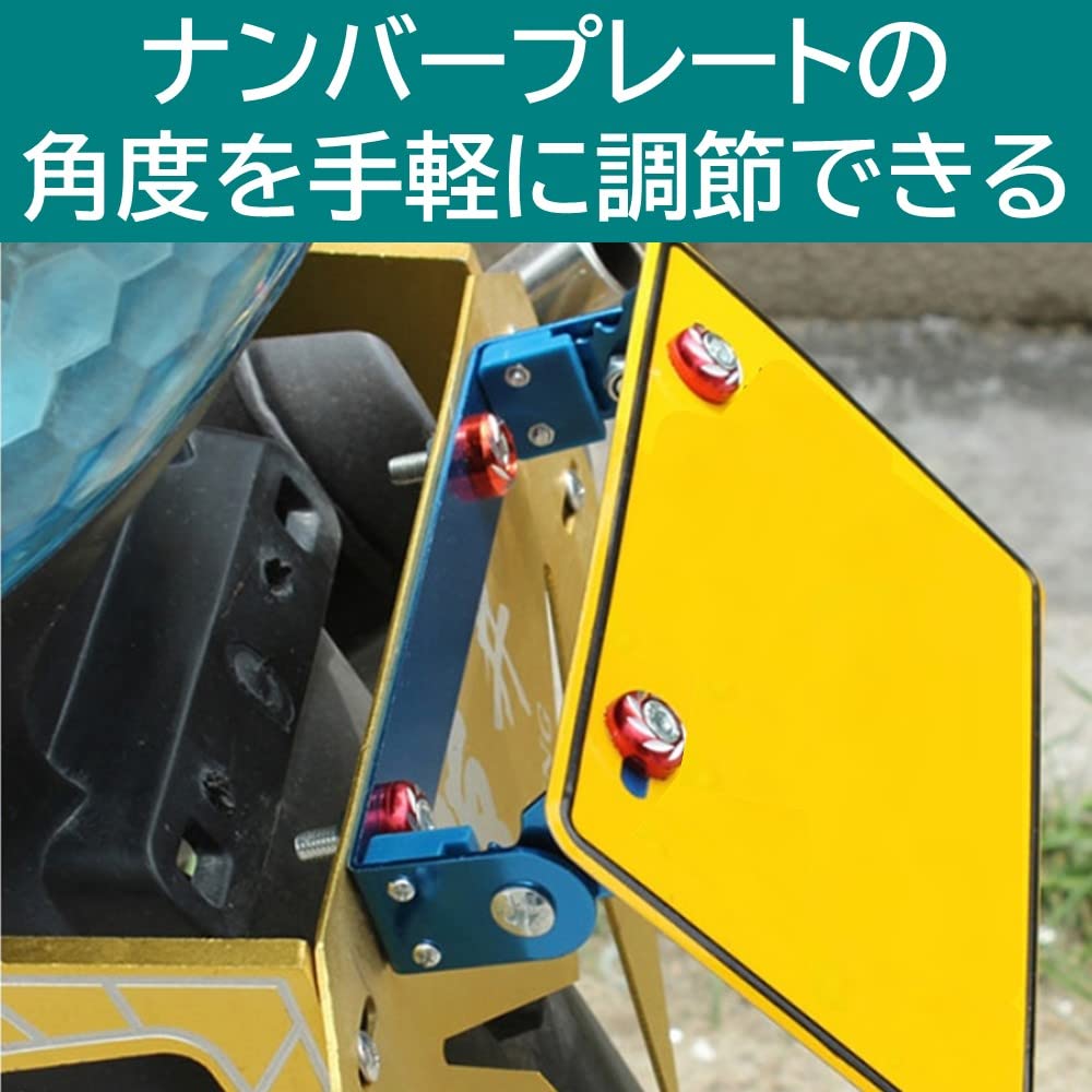 Rubonarie License Plate License Bracket 180° Angle Adjustment, Easy Installation, Scooter, Bike Stay, Angle Adjustment (Silver)
