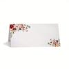 50pcs Flowers Plants Printed Number Card Name Pla Cards Tabletop Card Party Supplies Greeting Card Banquet Wedding Seat Cards
