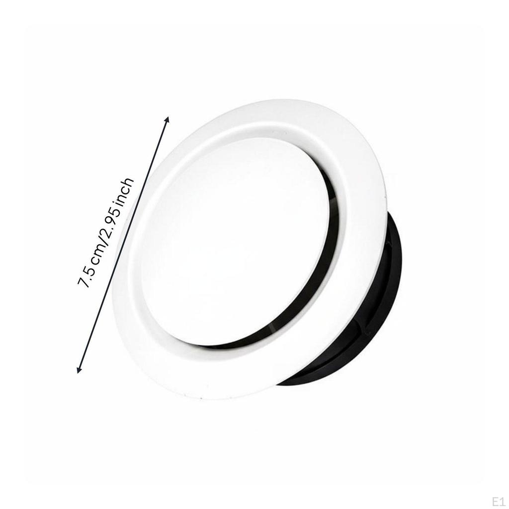 Round Adjustable Air Vent Rotary Control Outlet Ceiling Ventilation Grille for Washroom,