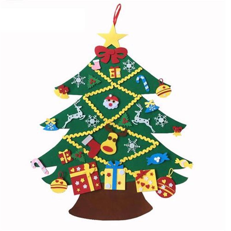 

Детская фетровая рождественская елка, игрушки «сделай сам» с 45 шт. украшений для рождественского украшения