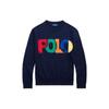 Polo Bunter Logo-Buchstaben Pullover Pullover Herren Pullover Blau MNPOSWE16820755999