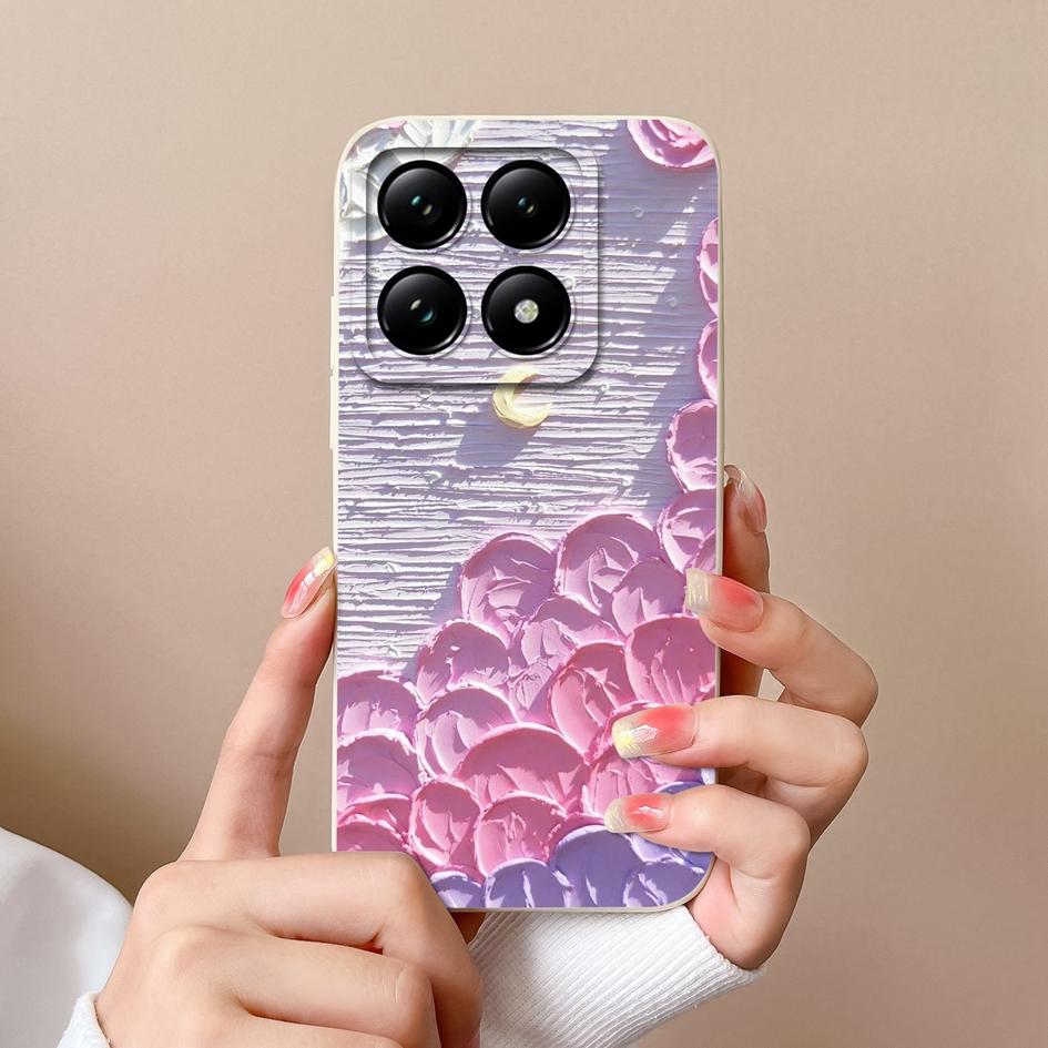 Weiche neue Hüllen für Xiaomi 14T 15 Pro Capa Hübsche Wolkenblumen Stilvoller Schutz aus flüssigem Silikon Langlebiger Anti-Tropfen für Xiaomi Shell Back Covers