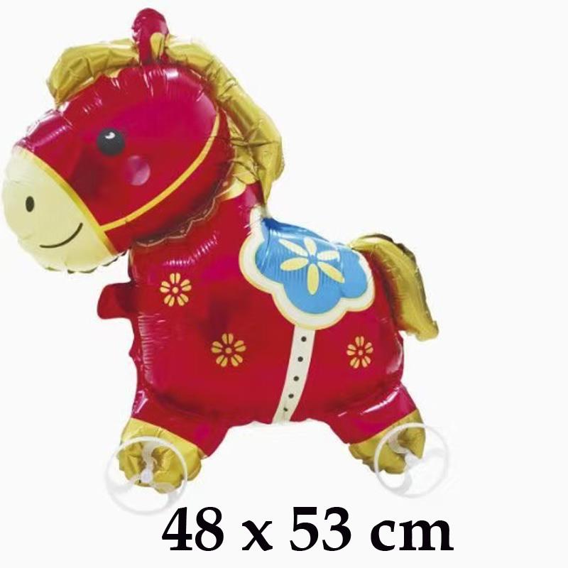 1Pcs Cartoon Animal Foil Balloon, Walking Standing Balloon With Wheels, Kids Birthday Party Decor, Baby Shower Accessories