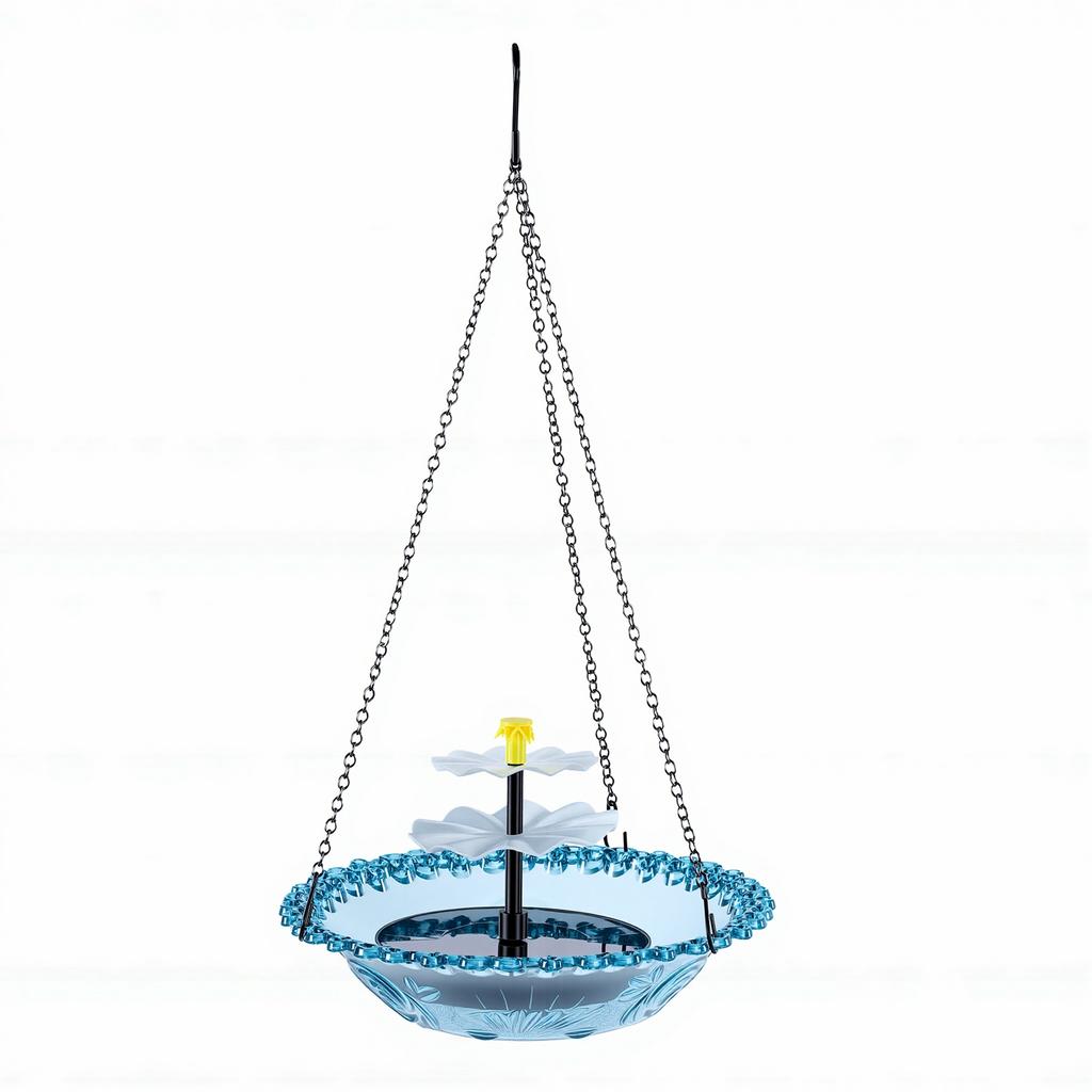 Solar Cascade Hanging Bird Bath Fountain Outdoor Solar Powered Cascade Fountain Bird Bath for Garden Backyard Patio Lawn