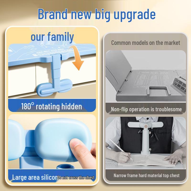 Corretor de Postura de Mesa para Alunos do Ensino Fundamental: Suporte Giratório para Escrever, Anti-Miopia e Proteção Ocular