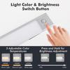 2 Pack Under Cabinet Lighting, 3 Colors & Dimmable Motion Sensor Light Indoor, 900mAh Rechargeable Under Cabinet Lighting Magnetic for Kitchen,