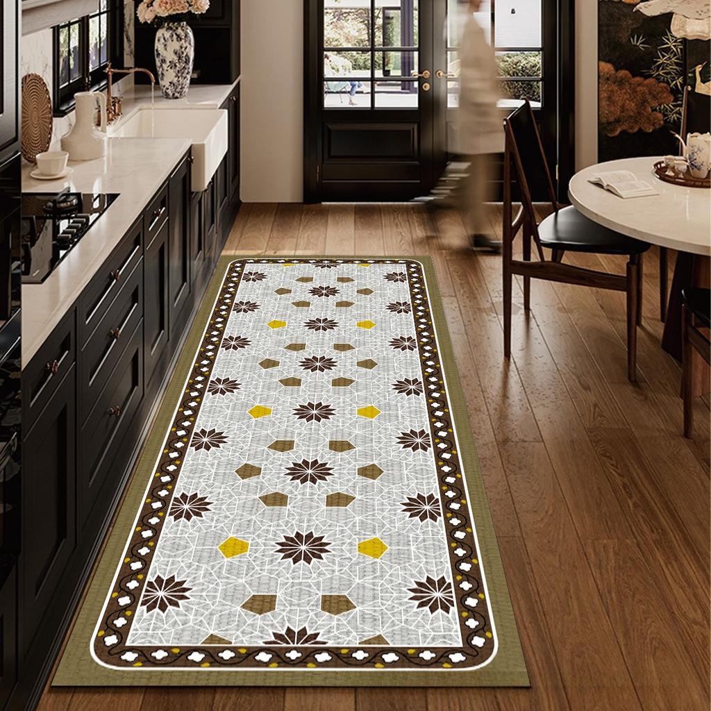 Kitchen Floor Mat Bedroom Living Room Long Bedside Hallway Hallway Soft Washable Carpet Non-slip Bathroom Entrance Doormat Tapis