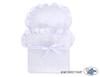 Wicker Doll Stroller with White Embroidered Bedding - Natural